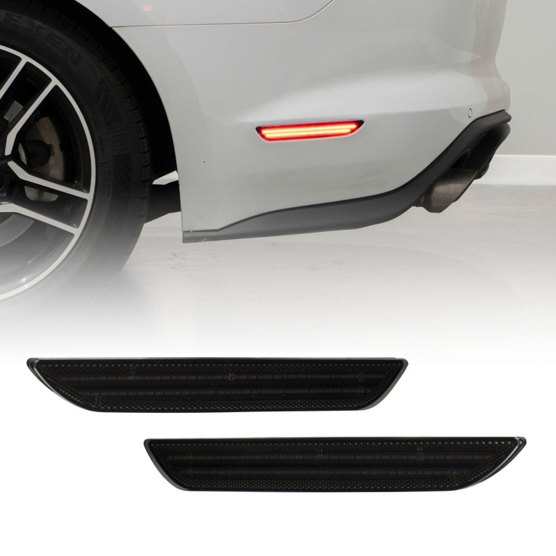 Ford Mustang LED Sidemarkers - Left and Right - FORM Lighting - OEM-Grade - Smoked - 2015
